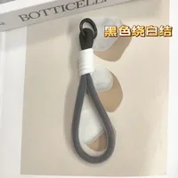 Fashion Simple Color Block Mobile Phone Lanyard Keychain Universal Mesh Short Rope Creative Car Key Hanging Ornament sku image 21
