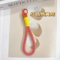 Fashion Simple Color Block Mobile Phone Lanyard Keychain Universal Mesh Short Rope Creative Car Key Hanging Ornament sku image 19