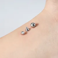 Hawaiian Sexy Rock Ball Sharp Cone 304 Stainless Steel Tattoos & Body Art 1 Set main image 2