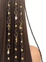 25pcs Ancient Style Reggae Combination Dirty Dreads Hair Rings Alloy Geometric Pattern Hair Accessories For Women Elegant Cute main image 1