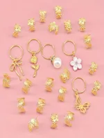 25pcs Ancient Style Reggae Combination Dirty Dreads Hair Rings Alloy Geometric Pattern Hair Accessories For Women Elegant Cute main image 3