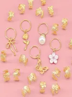 25pcs Ancient Style Reggae Combination Dirty Dreads Hair Rings Alloy Geometric Pattern Hair Accessories For Women Elegant Cute main image 4