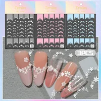 French Style Nail Art Stickers 3D Relief Macaron Colored Flowers DIY Nail Art Materials Suitable For Personal And Salon Use main image 1
