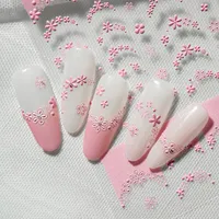 French Style Nail Art Stickers 3D Relief Macaron Colored Flowers DIY Nail Art Materials Suitable For Personal And Salon Use main image 5
