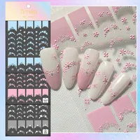French Style Nail Art Stickers 3D Relief Macaron Colored Flowers DIY Nail Art Materials Suitable For Personal And Salon Use main image 3