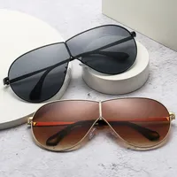 Summer New Outdoor Large Frame Frog Eyes Sunglasses Trendy Personalized Unisex Driving Sun Glasses Geometric Pattern Full Frame main image 1