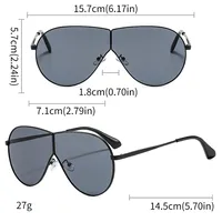 Summer New Outdoor Large Frame Frog Eyes Sunglasses Trendy Personalized Unisex Driving Sun Glasses Geometric Pattern Full Frame main image 5