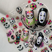Gothic Vintage Tropical British Style Nail Art Decorations Cat Lizard Flower Elements Suitable For Personal DIY And Salon Use main image 1