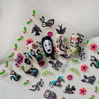 Gothic Vintage Tropical British Style Nail Art Decorations Cat Lizard Flower Elements Suitable For Personal DIY And Salon Use main image 9