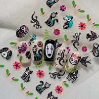 Gothic Vintage Tropical British Style Nail Art Decorations Cat Lizard Flower Elements Suitable For Personal DIY And Salon Use main image 8