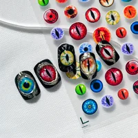 Cool Unique Circular Nail Art Stickers Eye Elements Multicolor Pattern Dark Anime Style Suitable For Special Occasions And Parties main image 7