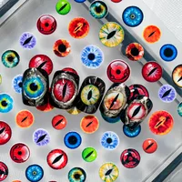 Cool Unique Circular Nail Art Stickers Eye Elements Multicolor Pattern Dark Anime Style Suitable For Special Occasions And Parties main image 4