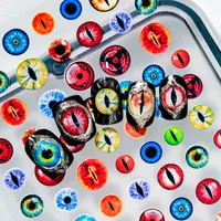 Cool Unique Circular Nail Art Stickers Eye Elements Multicolor Pattern Dark Anime Style Suitable For Special Occasions And Parties main image 1