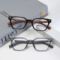 Unisex Retro College Style Full Frame Square Reading Glasses Anti Blue Light Flat Top Spectacles For Men And Women main image 3