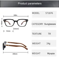 Unisex Retro College Style Full Frame Square Reading Glasses Anti Blue Light Flat Top Spectacles For Men And Women main image 2