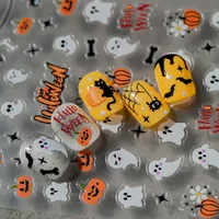 Halloween Nail Art Stickers Cat Claw Elements Black Cat Ghost Pumpkin Suitable For Personal DIY And Salon Use Spider Web Bat main image 5