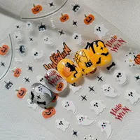 Halloween Nail Art Stickers Cat Claw Elements Black Cat Ghost Pumpkin Suitable For Personal DIY And Salon Use Spider Web Bat main image 2