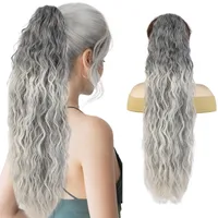 Women's Long Curls Wig Tail Hair Accessories Cornrows Hair Extensions Clip Elegant Casual Party Home Use Heat Silk sku image 8