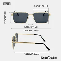 Fashionable Retro Square Frame Sunglasses Unisex Metal Full Frame Glasses Suitable For Casual Outdoor Daily Street Shopping main image 2