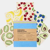 Design Printing Kitchen Sponge Dishcloth Thick Multi-Functional Absorbent Scouring Pad Germany Wood Pulp Cotton Mop main image 1