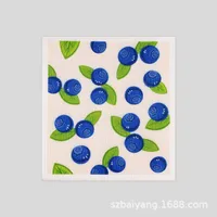 Design Printing Kitchen Sponge Dishcloth Thick Multi-Functional Absorbent Scouring Pad Germany Wood Pulp Cotton Mop sku image 1