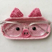 Wool Crochet Cute Bear Eye Mop Hand-Woven DIY Material Package Homemade Eyeglass Frame Gift For Bestie sku image 3