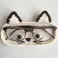 Wool Crochet Cute Bear Eye Mop Hand-Woven DIY Material Package Homemade Eyeglass Frame Gift For Bestie main image 4