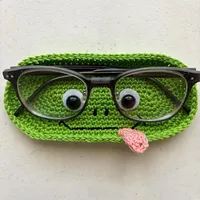 Wool Crochet Cute Bear Eye Mop Hand-Woven DIY Material Package Homemade Eyeglass Frame Gift For Bestie sku image 5