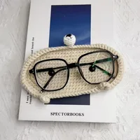 Wool Crochet Cute Bear Eye Mop Hand-Woven DIY Material Package Homemade Eyeglass Frame Gift For Bestie sku image 6