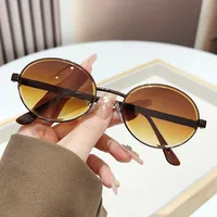Fashionable Y2K Round Metal Frame Sunglasses Street Style Geometric PC Lenses Unisex Casual Outdoor Wear UV400 Protection main image video