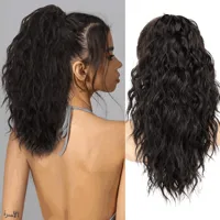 Long Curling Hair Extensions For Women Cornrows Water Wave Texture Ponytail Hairpiece Accessory Casual Weekend Home Party Streetwear main image 4