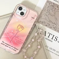 New Blue Flower Mobile Phone Charm Short Pendant Ins Lanyard Female Smiling Face Bracelet Love PVC Plastic Buckle sku image 13