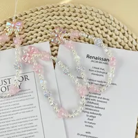 New Blue Flower Mobile Phone Charm Short Pendant Ins Lanyard Female Smiling Face Bracelet Love PVC Plastic Buckle sku image 21
