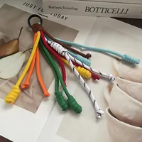 Handmade Rainbow Color Keychain Bag Charm Creative Colorful Design Nylon Zinc Alloy Metal Buckle Mobile Phone Lanyard Fitting main image 4