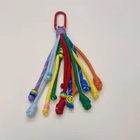 Handmade Rainbow Color Keychain Bag Charm Creative Colorful Design Nylon Zinc Alloy Metal Buckle Mobile Phone Lanyard Fitting sku image 3