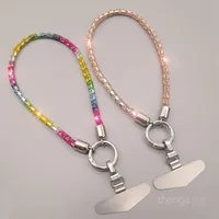 Fashion Shining Diamond Sequin Bracelet Mobile Phone Lanyard Ins Style Metal Round Buckle Clip Strong Durable Wrist Women's Short main image 4