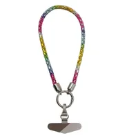 Fashion Shining Diamond Sequin Bracelet Mobile Phone Lanyard Ins Style Metal Round Buckle Clip Strong Durable Wrist Women's Short main image 5