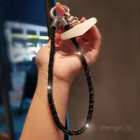 Fashion Shining Diamond Sequin Bracelet Mobile Phone Lanyard Ins Style Metal Round Buckle Clip Strong Durable Wrist Women's Short sku image 6