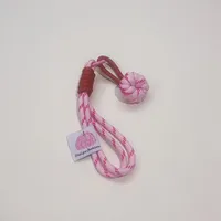 New Colorful Flower Mobile Phone Belt Plush Key Chain Nylon Woven Furry Doll Lanyard Blind Box Accessories Metal Buckle Ornament sku image 8