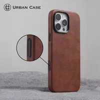 Retro Leather Magnetic Adsorption MagSafe IPhone 16 Pro Case Shockproof Durable Nordic Style Phone Cover main image 3