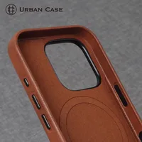 Retro Leather Magnetic Adsorption MagSafe IPhone 16 Pro Case Shockproof Durable Nordic Style Phone Cover main image 5