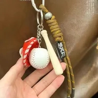 New Baseball Style Mobile Phone Lanyard Zipper Bag Charm Three-Piece Polyester Material Metal Buckle Jewelry Accessories main image 1