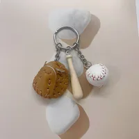 New Baseball Style Mobile Phone Lanyard Zipper Bag Charm Three-Piece Polyester Material Metal Buckle Jewelry Accessories main image 3
