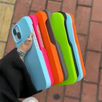 Solid Color Silicone Phone Case For IPhone 16 Pro Max Hollow Key 15 Apple 14 Frosted Soft Protective Case Simple Style Black main image 2