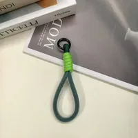 Fashion Simple Color Block Mobile Phone Lanyard Keychain Universal Mesh Short Rope Creative Car Key Hanging Ornament sku image 14