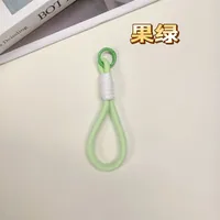Fashion Simple Color Block Mobile Phone Lanyard Keychain Universal Mesh Short Rope Creative Car Key Hanging Ornament sku image 16