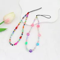 New Arrival Hot Sale DIY Beaded Mobile Phone Charm Handmade Women's Phone Case Lanyard Decoration Charm Geometric Pattern main image 4