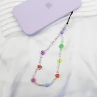 New Arrival Hot Sale DIY Beaded Mobile Phone Charm Handmade Women's Phone Case Lanyard Decoration Charm Geometric Pattern sku image 1