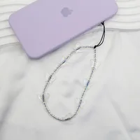 New Arrival Hot Sale DIY Beaded Mobile Phone Charm Handmade Women's Phone Case Lanyard Decoration Charm Geometric Pattern sku image 4