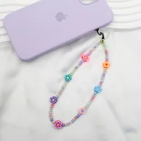 New Arrival Hot Sale DIY Beaded Mobile Phone Charm Handmade Women's Phone Case Lanyard Decoration Charm Geometric Pattern sku image 2